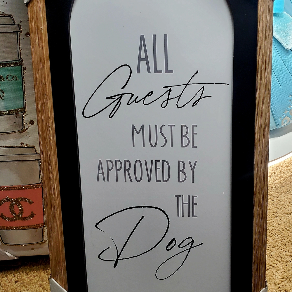 Black and White Dog Approval Sign